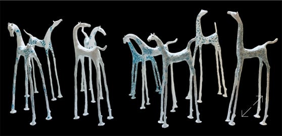 lange slanke paardjes, beschilded