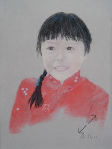 portret in pastelkrijt